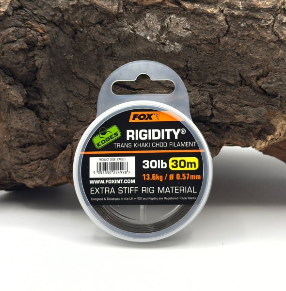 Fox Edges Rigidity Chod Filament 0.57mm 30lb x 30m trans khaki