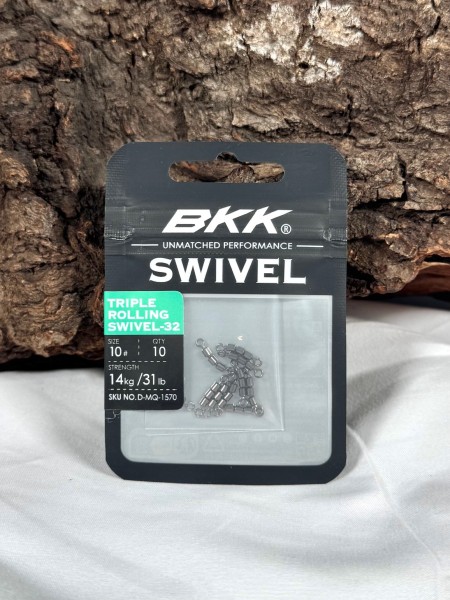 BKK Triple Rolling Swivel 32 Dreifachwirbel Black Nickel 13 Größen #14 - #2/0