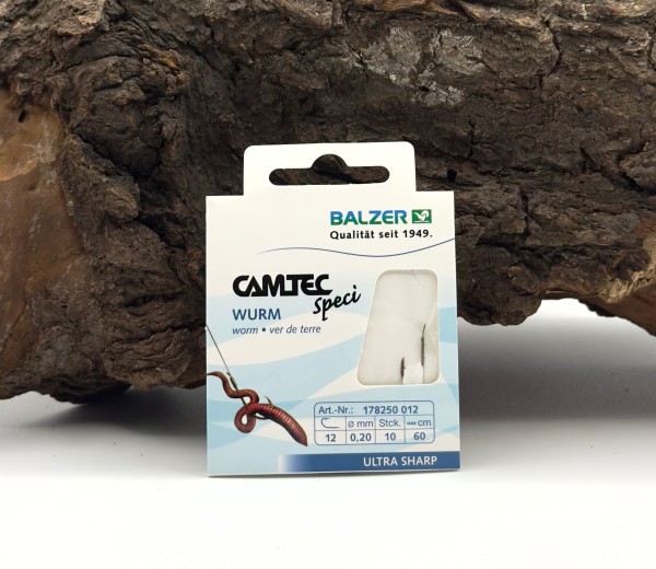 Balzer Camtec Speci Wurmhaken brüniert 60cm Gr. 1 2 4 6 8 10 12