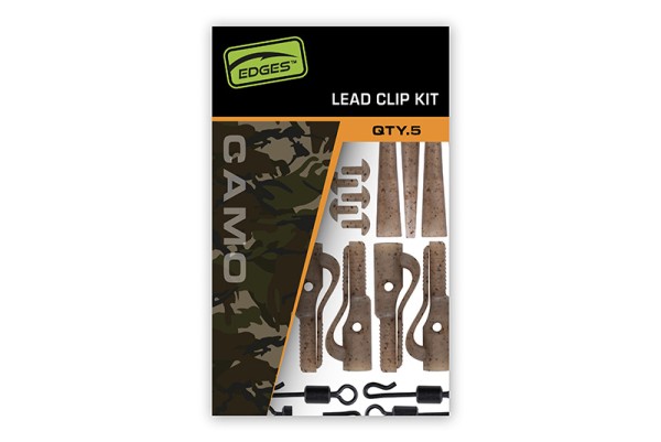 Fox Edges Camo Lead Clip Kit mit T-Stiften 5 Stück