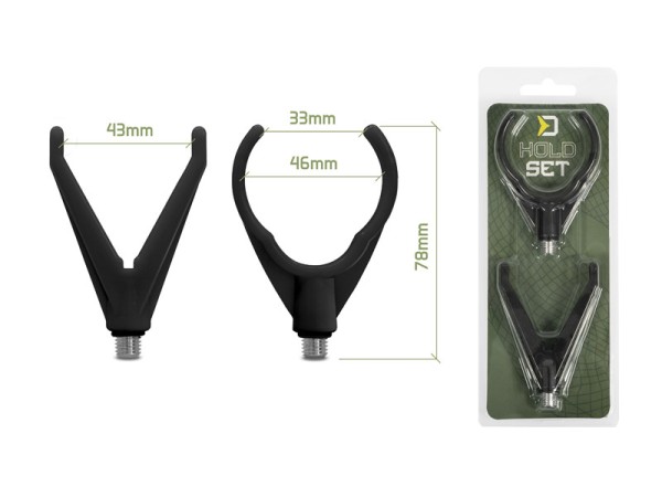 Delphin HoldSET Feeder Rutenhalter-Set Schwarz Universalgewinde