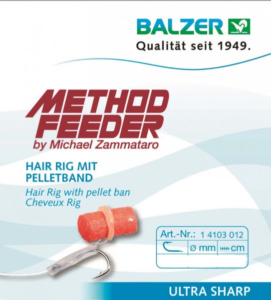 Balzer Method Feeder Hair Rig mit Pelletband 10 12 14 16