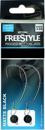 Spro Freestyle Rigged Bottom Jigs Black 1/0 3g 5g 7g 10g 2 Stück