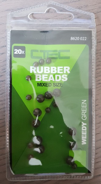Spro C-Tec Rubber Beads Mixed Size Weedy Green 3,8mm / 5,8mm ABVERKAUF