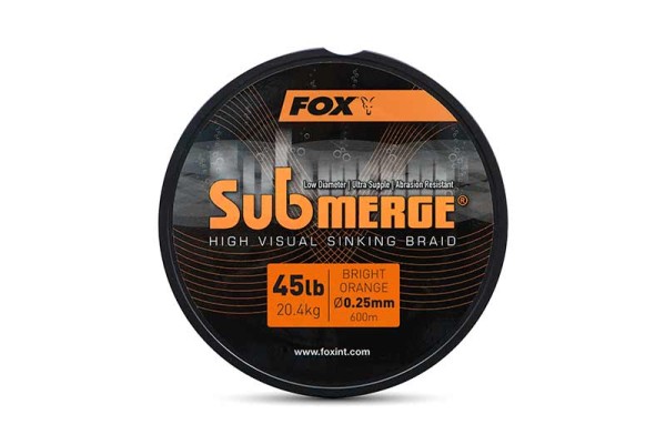 Fox Submerge High Visual Sinking Braid 0,25mm 45lb 20,4kg 300m 600m Orange