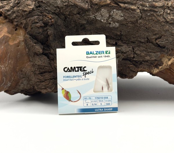 Balzer Camtec Speci Forellenteig Rot 140cm Gr. 4 6 8 10 mit Spirale