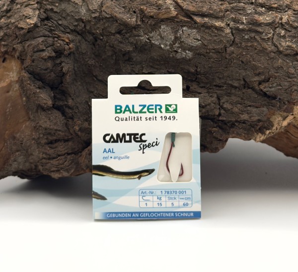 Balzer Camtec Aalhaken mit geflochtener Schnur 60cm Größe 1 2 4 6