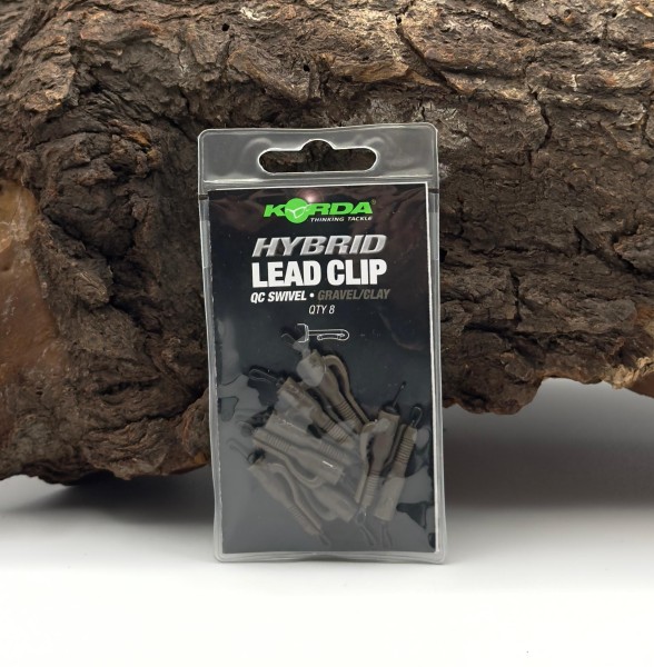 Korda Hybrid Lead Clip QC Gravel / Clay 8 Stück