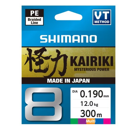 Shimano Kairiki 8 300m Multi Color geflochten Angelschnur 0,06mm-0,42mm