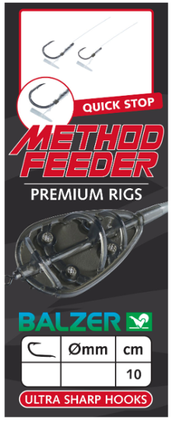 Balzer Method Feeder Haken mit Quick Stop Gr. 4 - 14 Premium Rigs