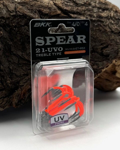 BKK Spear-21 UVO Treble Hook Drillinge Orange