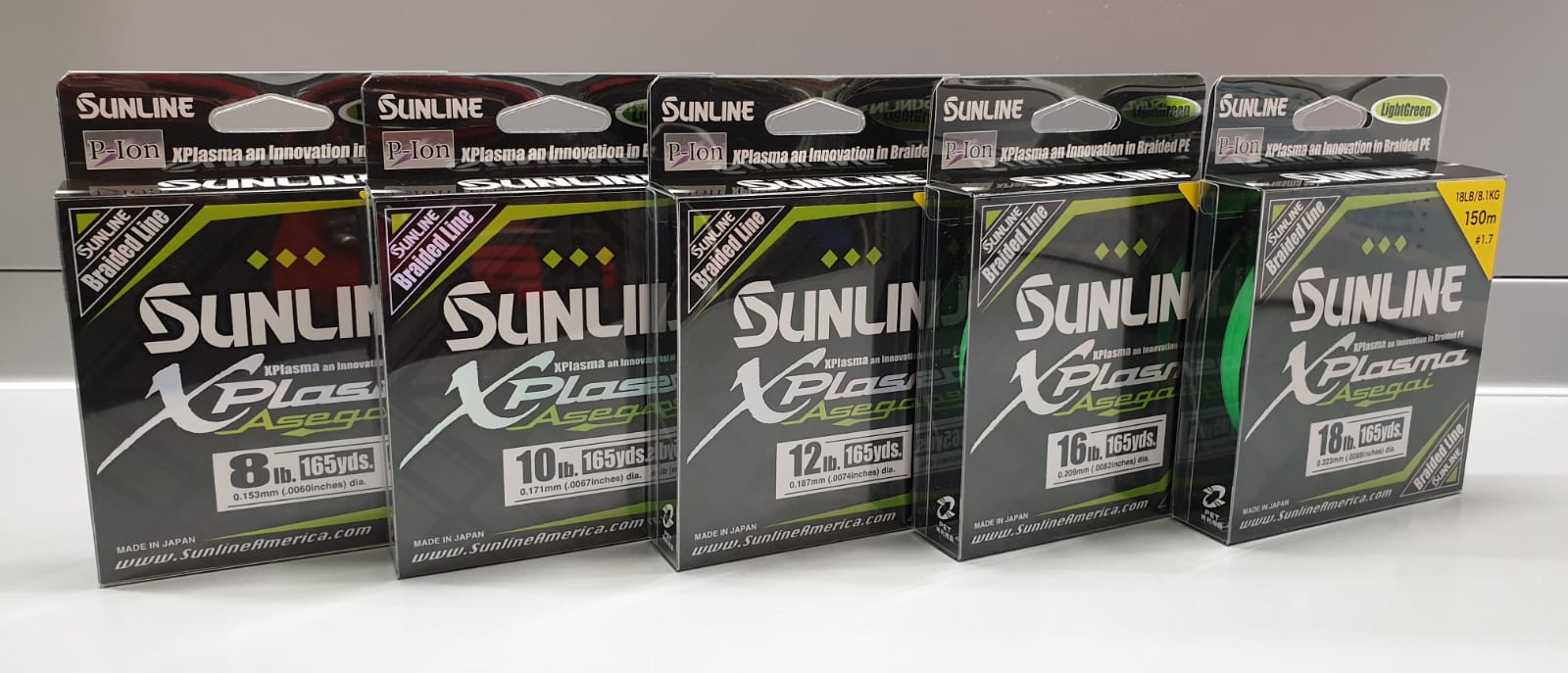 Sunline XPlasma Asegai PE 8lb 10lb 12lb 16lb 18lb Light Green, SUNLINE, Marken / Hersteller