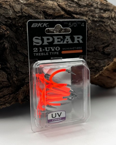 BKK Spear-21 UVO Treble Hook Drillinge Orange