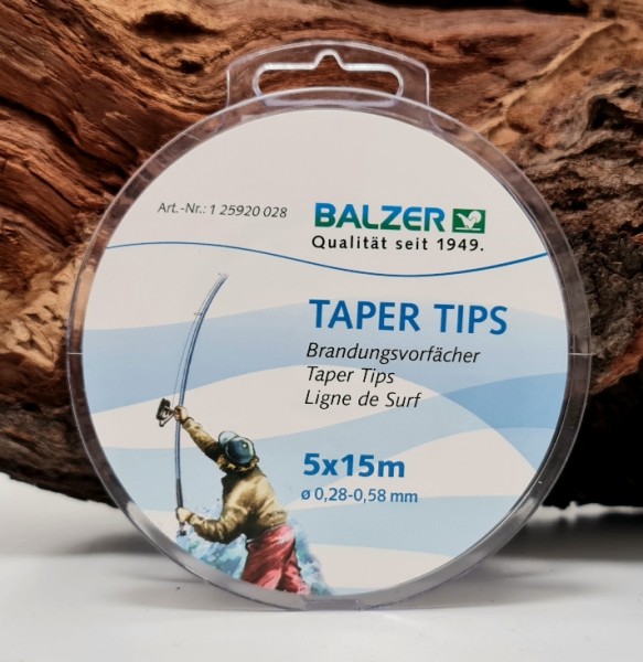 Balzer Tapertips 0,28-0,58mm 0,30-0,58mm 0,33-0,58mm 0,35-0,58mm 5x15m