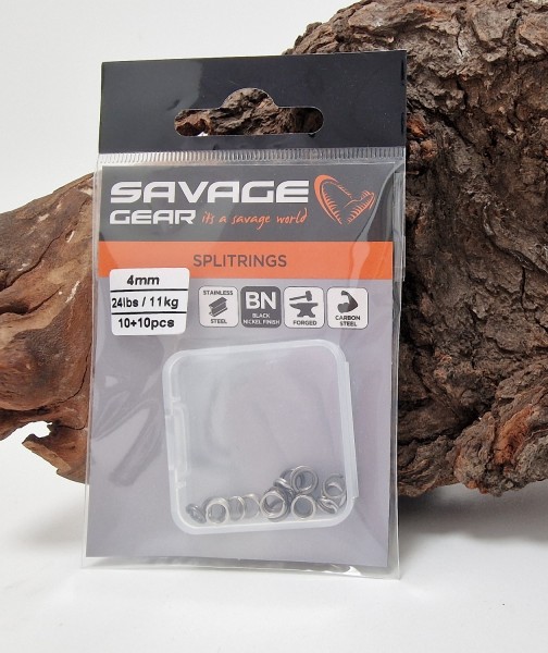 Savage Gear Splitring 4mm 5mm 5.5mm 6mm 7mm 10+10 Stück Sprengringe