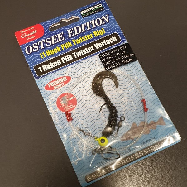 Spro Ostsee Edition 1 Haken Pilk Twister Rig 3g Black Glitter