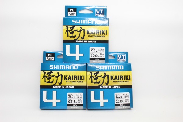 Shimano Kairiki 4 150m 0,06mm-0,315mm Steel Gray Grau
