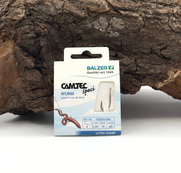 Balzer Camtec Speci Wurmhaken brüniert 60cm Gr. 1 2 4 6 8 10 12