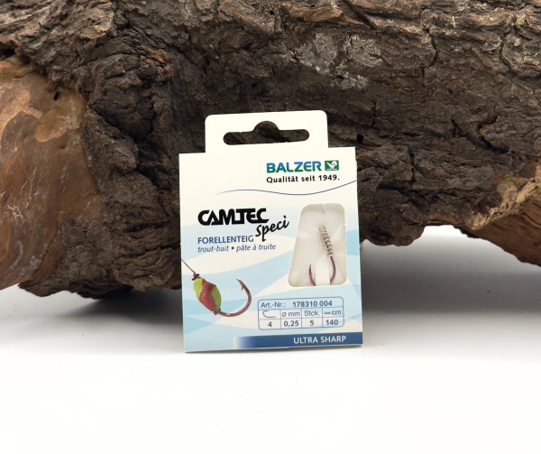Balzer Camtec Speci Forellenteig Rot 140cm Gr. 4 6 8 10 mit Spirale