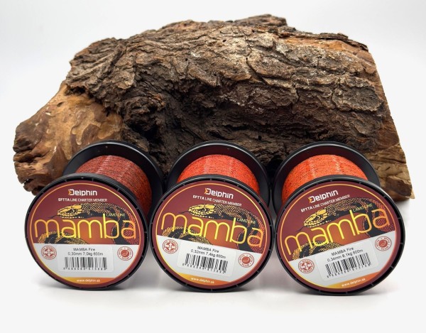 Delphin MAMBA Carp Fire 600m 0,30mm 0,32mm 0,34mm Monofile Karpfenschnur