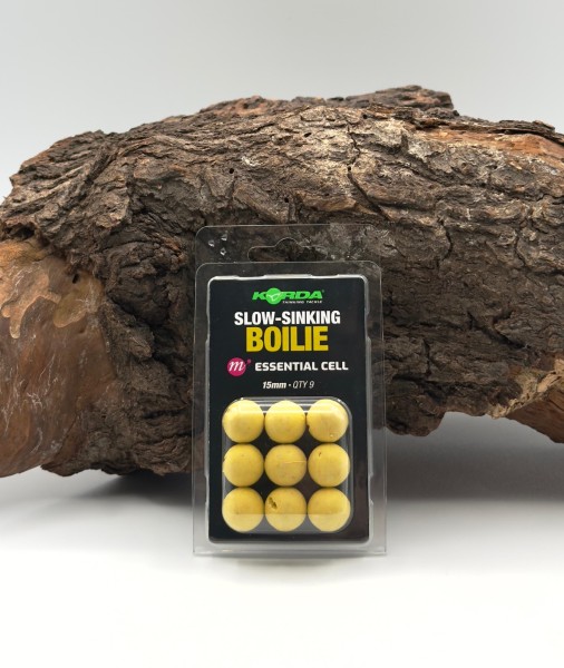 Korda Slow Sinking Boilie Wafter Mainline Essential Cell 15mm 9 Stück Plastic
