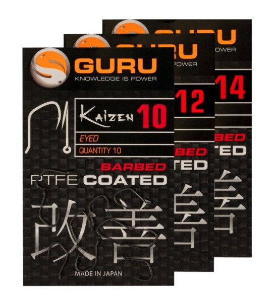 Guru Kaizen Eyed Barbed Gr.10 12 14 Ösenhaken mit Widerhaken