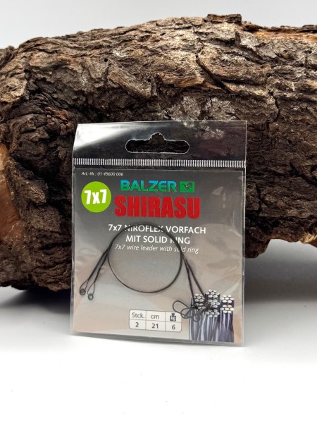 Balzer Shirasu 7x7 Niroflex Stahlvorfach Solid Ring & Snap