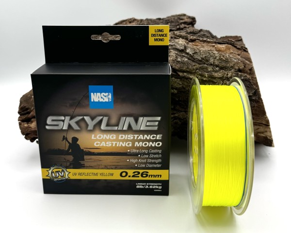 Nash Skyline Casting Mono UV Yellow Karpfenschnur 1000m