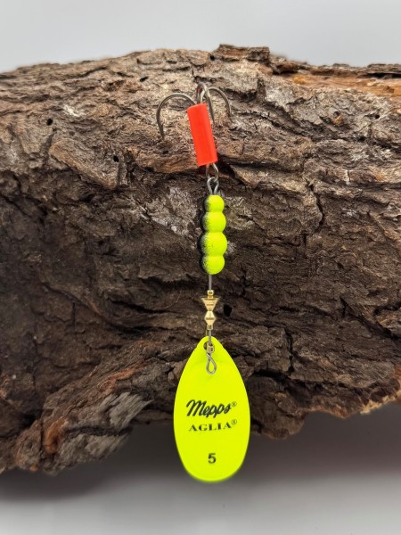 Mepps Spinner Aglia Fluo Red Tiger Weiß Orange Gelb Gr. 5 13g