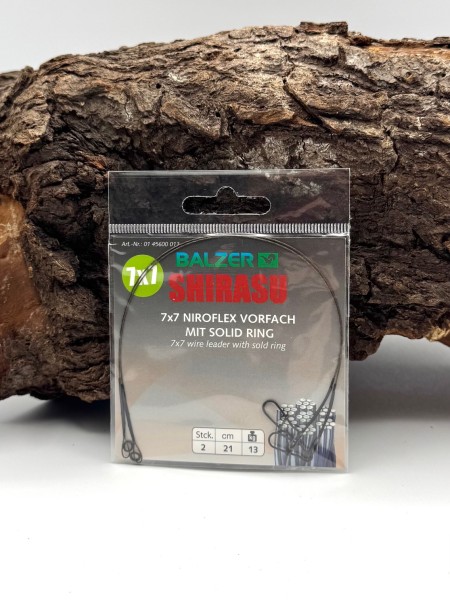 Balzer Shirasu 7x7 Niroflex Stahlvorfach Solid Ring & Snap