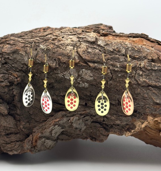 Mepps Aglia Gr. 2 4,5g Kupfer Silber Gold / rote & schwarze Punkte