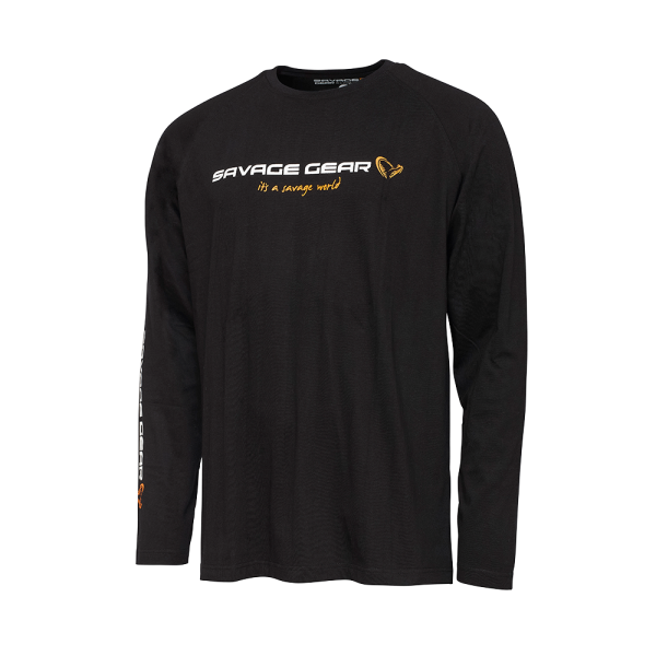 Savage Gear Signature Logo Long Sleeve T-Shirt Black Caviar Gr. S M L XL XXL XXXL