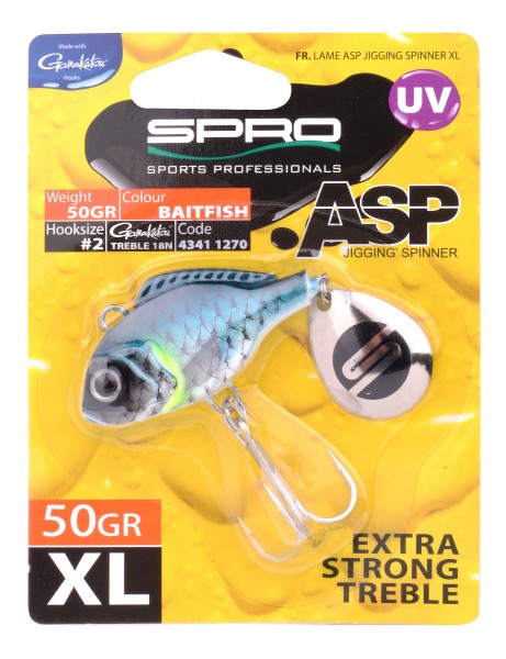 Spro ASP Spinner XL UV 50g Firetiger Perch Redhead Roach Cat ABVERKAUF
