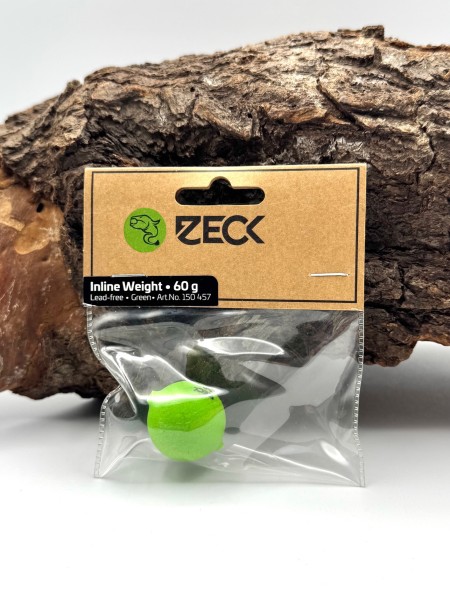 Zeck Wels Inline Weight Green 10g 15g 20g 30g 40g 60g 100g Lead free Vorfachgewichte