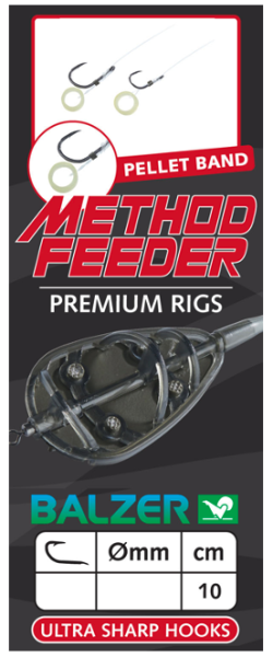 Balzer Method Feeder Haken mit Pelletband Gr. 4 - 14 Premium Rigs