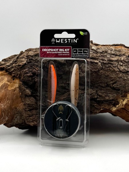 Westin Drop Shot Rig Kit + 11cm Shadteez 14g Clear & Dark Water Mix