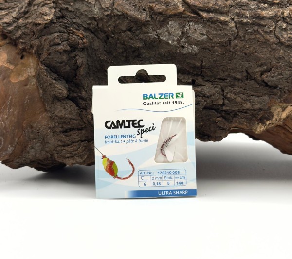 Balzer Camtec Speci Forellenteig Rot 140cm Gr. 4 6 8 10 mit Spirale