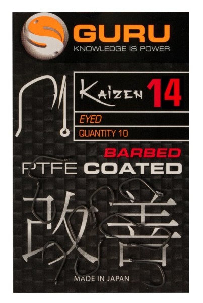 Guru Kaizen Eyed Barbed Gr.10 12 14 Ösenhaken mit Widerhaken