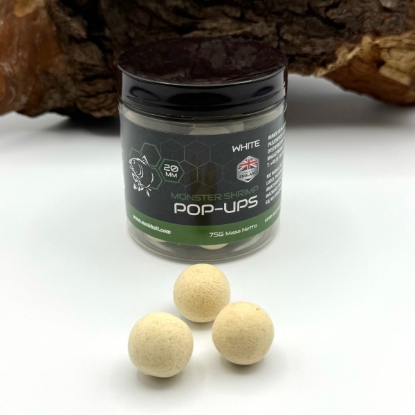 Nash Bait Pop Ups Monster Shrimp White 12mm 15mm 20mm 75g