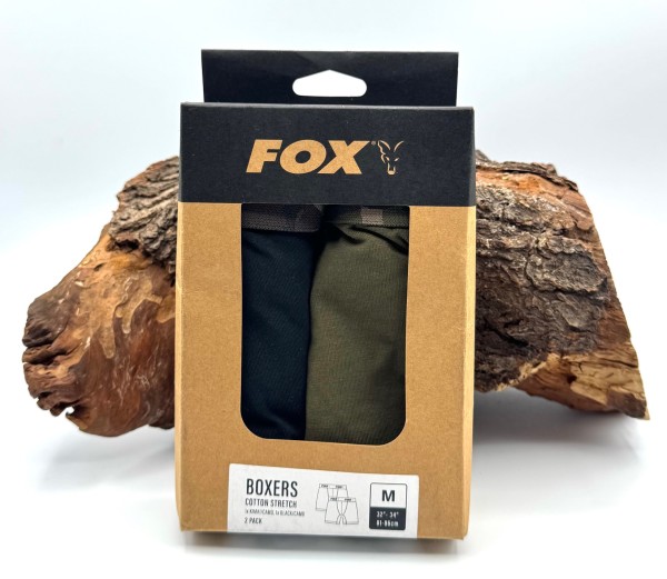 Fox Boxer Shorts Doppelpack Khaki/Black – Größen M L XL