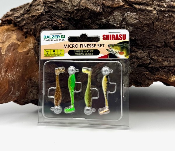 Balzer Shirasu 3g 4cm Micro Finesse Set Trübes Wasser Squid Aroma