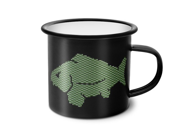 Delphin CARPO Emaillierte Tasse 350 ml mit Karpfenmotiv