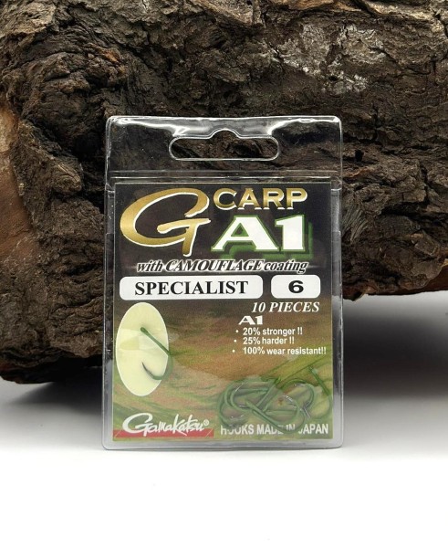 Gamakatsu A1 G-Carp Specialist Hooks Camouflage Greeen Gr. 2 4 6 8