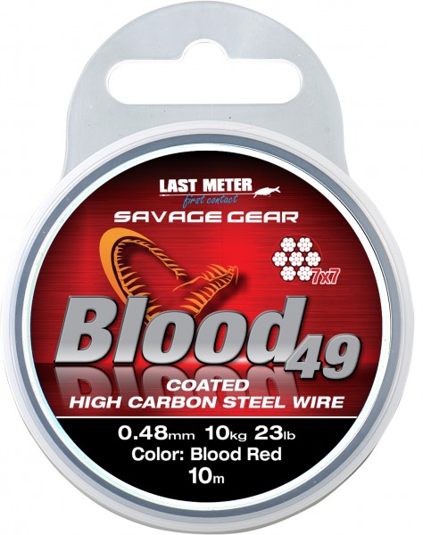 Savage Gear Blood49 0.48mm 11kg 24lbCoated Red 10m