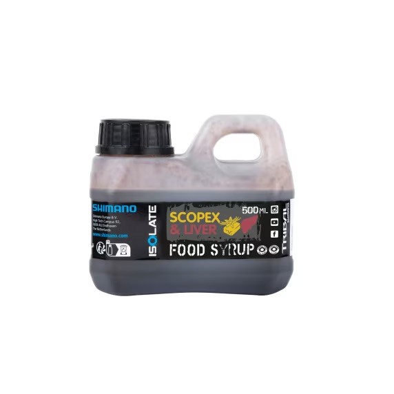 Shimano Isolate Food Syrup 500ml Chilli Sausage & Scopex Liver
