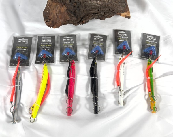 Balzer Edition 71° NORTH Torsk Pilker 250g mit Gummimakk 6 Farben Reptilienauge