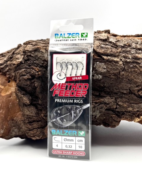 Balzer Method Feeder Haken mit Speer Gr. 4 6 8 10 12 14 5 Stück Premium Rigs