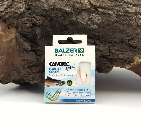 Balzer Camtec Speci Haken Forelle Farbig Vorfach 60cm Gr. 4 6 8 10 12