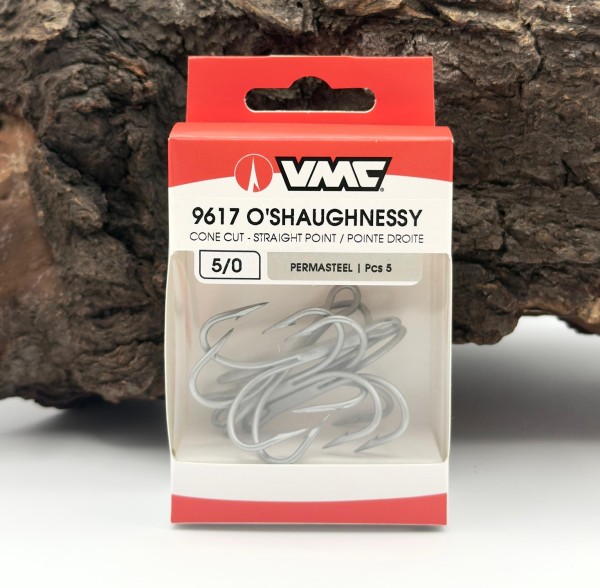 VMC 9617 O'Shaughnessy Cone Cut Treble Hook Meeresdrilling Gr. 1/0 - 8/0 5er-Pack