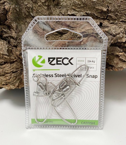 Zeck Wels Stainless Steel Swivel + Snap 114kg 3 Stück